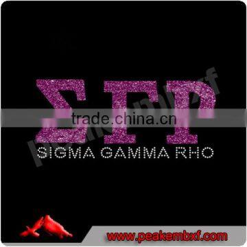 Glitter Transfers Greek Letters ETP College Sorority Shirts Iron on clothing embellishment