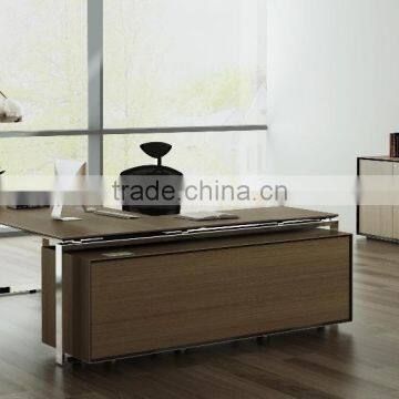 Simple and clear design stainless steel leg E1 MDF manager table(DIA-series)