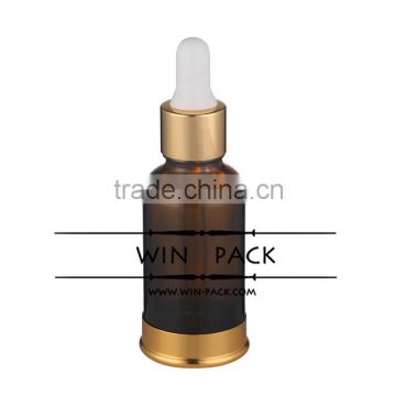 WY8909 2016 new glass dropper bottle with golden base and golden dropper.