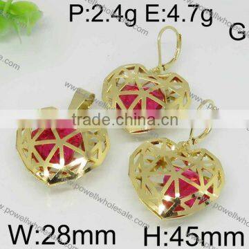 New Arrival Popular Wholesale Jewelry Gold Plated Name and Heart Shape Set