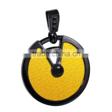 Genuine Stingray Leather and Stainless Steel Hidden Camera Pendant Fancy Pendant Designs for Girls, Big Stone Pendant Design photo-6