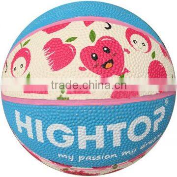 Mini size 1,2.3 cartoon outdoor rubber basketball for children / promotion basketball wholesale