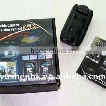 Dual cameras Vehicle Car DVR black box night vision dual lens 120 degree KA063-04