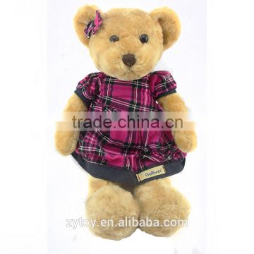 promotion wholesale pale yellow plush girl bear toys