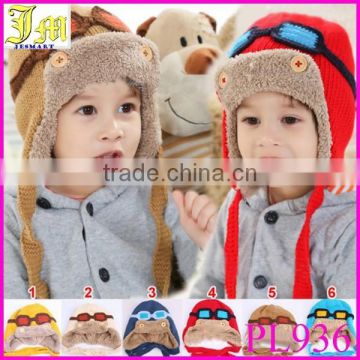 New Cute Baby Toddler Boy Girl Kids Pilot Aviator Cap Warm Hats Earflap Beanie Children Knitted Winter Hats