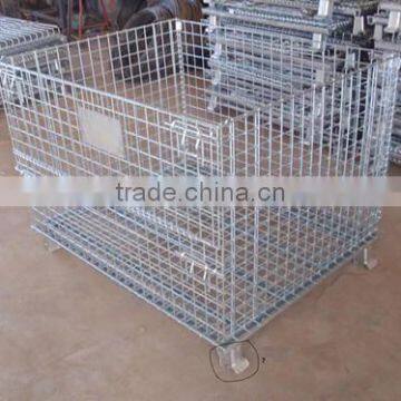 metal container/Metal storage Basket/Wire Mesh Box/Collapsible Warehouse pallet