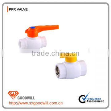 Hot sell china supplier plastic material PPR ball valve with/without steel core