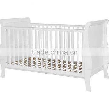 Deluxe 3 in 1 Baby Sleigh Cot / Baby Cot / Wooden Baby Cot photo-3