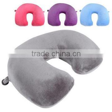 Velour Memory Foam Neck Support Home Travel Pillow Cushion