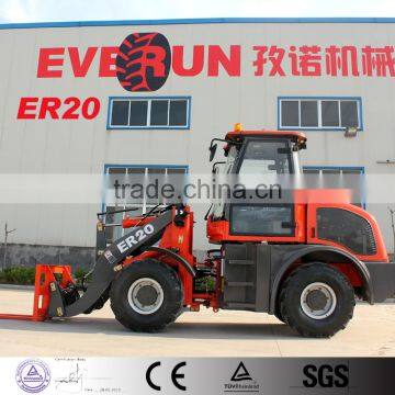 Everun 2.0ton Mini Wheel Loader With Pallet Forks