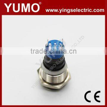LA16JSF-11E Blue Push Button Monetary With Lamp Stainless Steel 12V DC photo-3