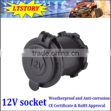 12V black color Waterproof Power socket