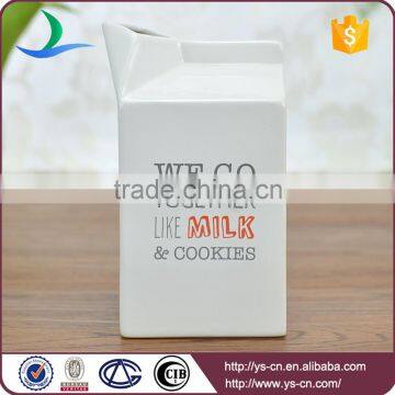 China Supplier Milk Carton Shape Ceramic Milk Jug Wholesale photo-3