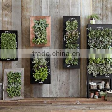 wooden chalkboard wall planter