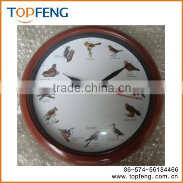 on time alarm wall clock hourly clock bird singing chirping hanging clock