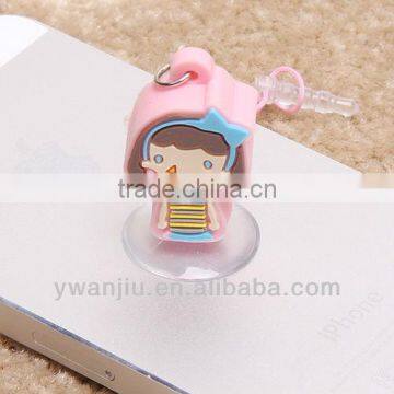Supply creative cartoon girl mobile phone chain & dust plug & mobile phone holder