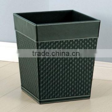 2016 Newest Trash Can Faux Leather Waste Bin For Home