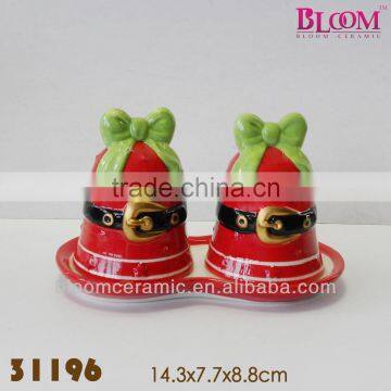 Novelty cheap small christmas bell salt and pepper shakers