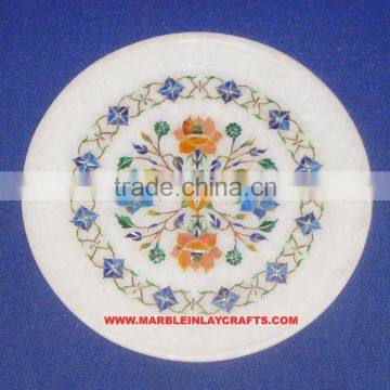 Marble Inlay Plate Semi Precious Stone Inlaid Plate