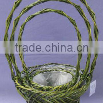 Green Willow Gift Basket For Christmas Flower Basket