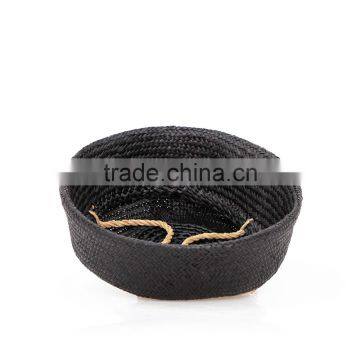 Black Seagrass Basket/ Storage Basket/ Laundry Seagrass Basket photo-6