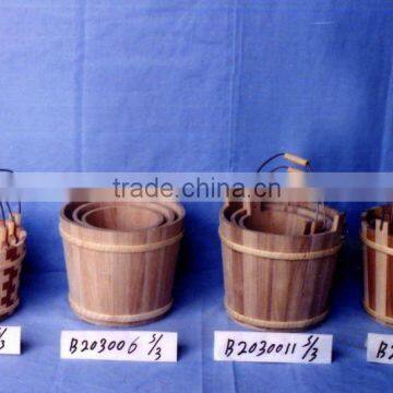 Antique Old Hemp Rope Bucket Brown Flowerpot Small Ice Bucket photo-2