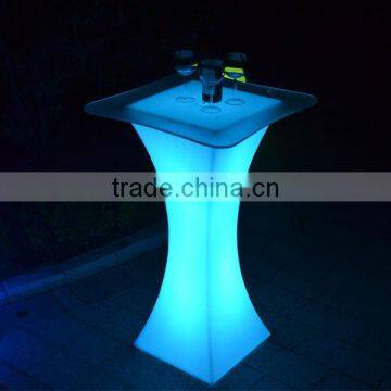 L shaped LED table, illuminated led table with color changing