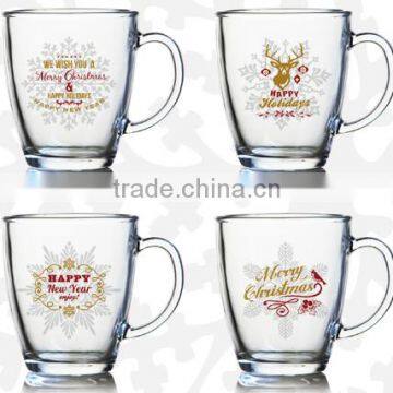 8oz 9oz 10oz 12oz 15oz Christmas Snow Deer Bird Glass Mug Water Glass Cup Set Drinking Cup Set for Promotion photo-2