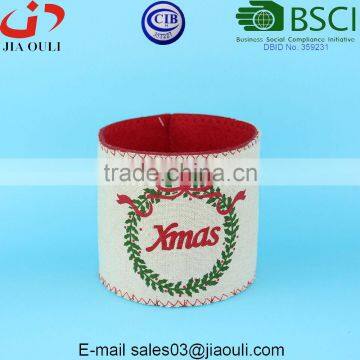 BSCI Audit Factory with screenprinting linen Xmas felt planter pot