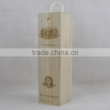2016 Wholesale Cheap Wooden Single Bottle Red Wine Box photo-3