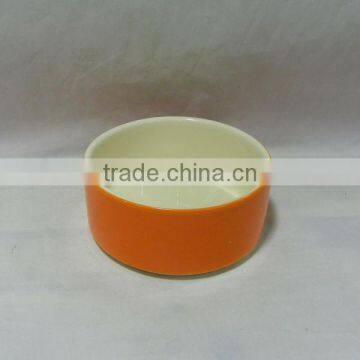 Ceramic Dog Bowl With Orange Color