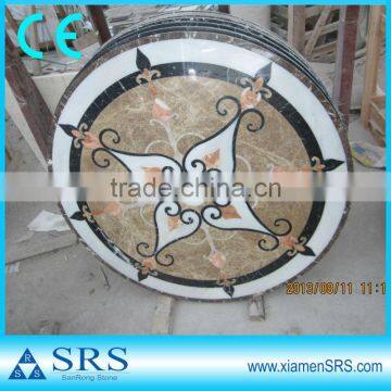 Round marble water jet medallion