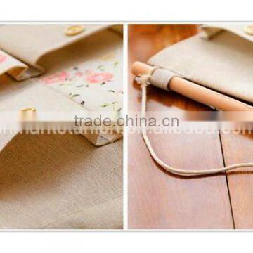 4 Pcs Cotton Pockets Wall and Door Print Flower Picture and Nature Wooden Stick Multifunctional Storage Hanging Bag photo-3