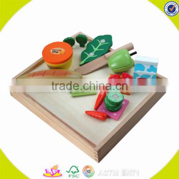 wholesale wooden toddler cutting toy creative wooden toddler cutting vegetables and breads toy hot toddler cutting toy W10B038