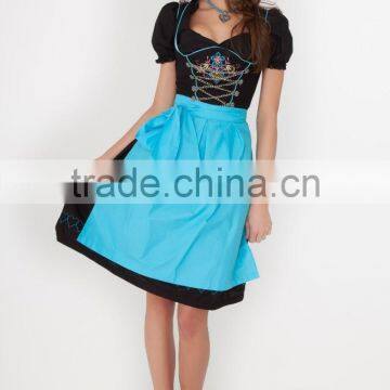 HAND MADE''SKY BLUE100%COTTON DIRNDL GERMAN BAVARIAN DRESS
