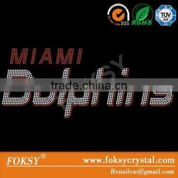 Miami dolphins rhinestone transfer heat transfer