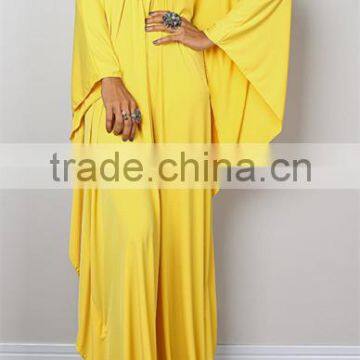 Yellow Kimono Dress Turkish Kaftan Dress Designs 2016 HSD2222