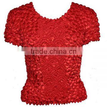 Cheap online shop circle smart stretch pleating polo top