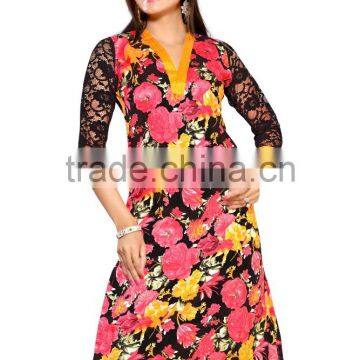 Kurti Digit Print On Jute Silk Kurti//fancy Long Kurti/latest Long Kurti Designs/western Kurti Designs photo-4