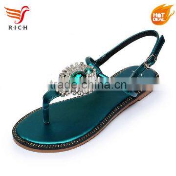 Wholesale Crystal Ladies Flat Shoes Sandals Women 2017 photo-2