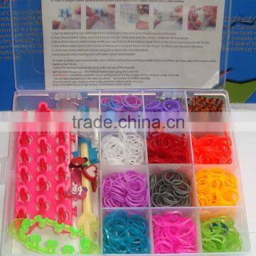 Rainbow Color Silicone Band Loom Kits/ DIY Rainbow Rubber Band Bracelet /colorful Latex Free Loom Bands photo-3