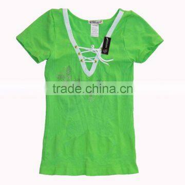 Women Casual V-Neck T-shirt Smooth Seamless Comforts Top Shirt