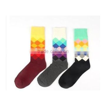 Men's British cotton in tube knitted happy socks wholesale