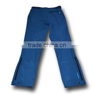 blue casual sporty pants with elastic belt and decorative zipper