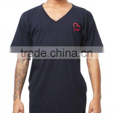 Bulk Wholesale Black 100% Cotton V Neck T Shirt High Quality Oversized T-Shirt OEM Half Sleeve Longline T Shirt