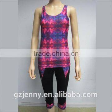 Cheap Wholesale Women Sublimation Printed Colorful Exercise Sports Jogging Wear Yoga Suit photo-2