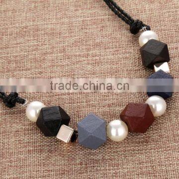 Zm35073a New Fashion Women Accessories Sweater Necklace Cheap Wooden Necklace photo-2