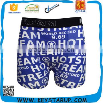 Plastisol Letters Printed Man's Underwear Boxer Cotton Fabric Briefs Shorts