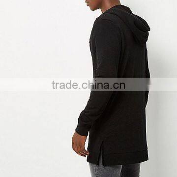 Men's Cotton Zipper-up Longline Hoodies photo-3