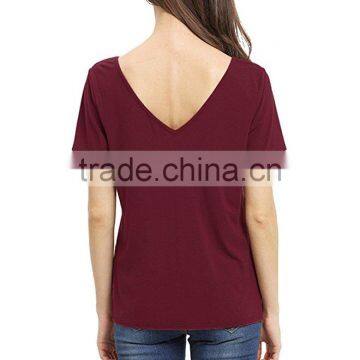 Women's Summer Tops Bandage V-Neck Casual Girls Tees T Shirt photo-4